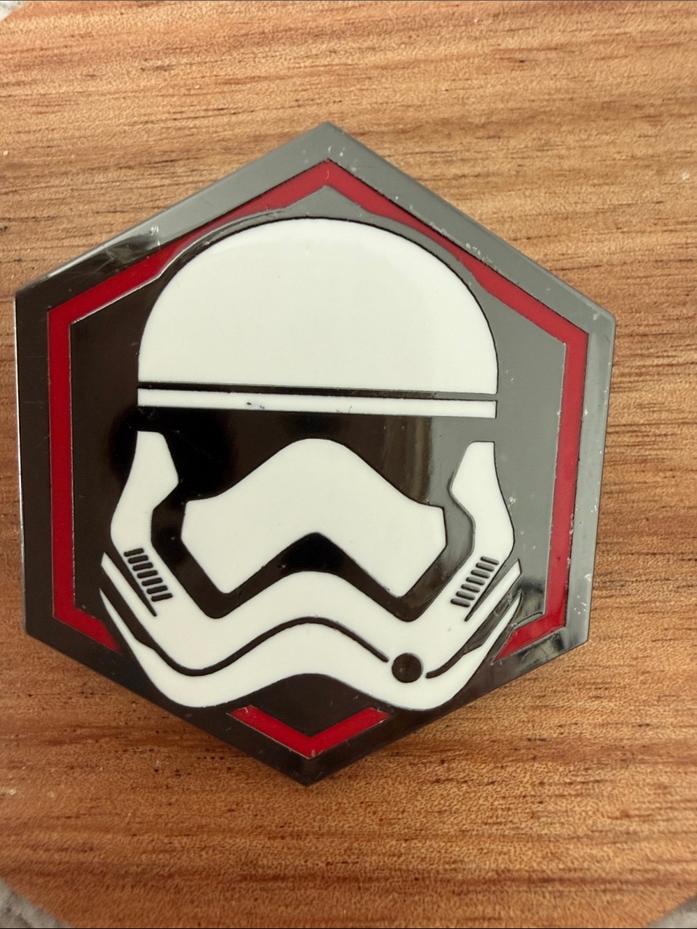 Star Wars Stormtrooper Hex Enamel Pin - White, Black & Red